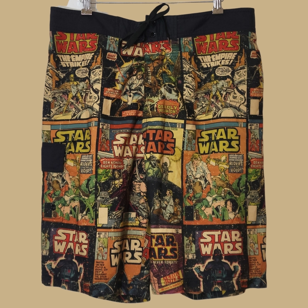 Men's Star Wars Comic Book Swim Trunks Size XL